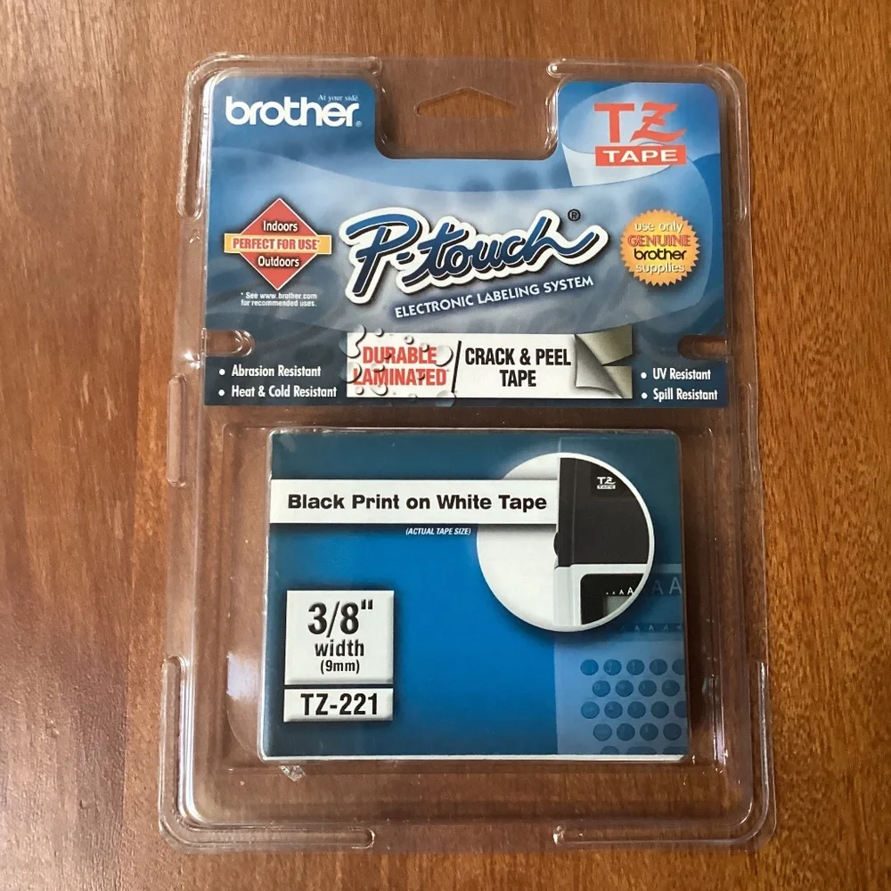 Brother TZ-121 P-touch Electronic Labeling System Tape 3/8” width (9mm)
